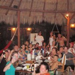 People enjoying dinner at Shaka Beach Retreat